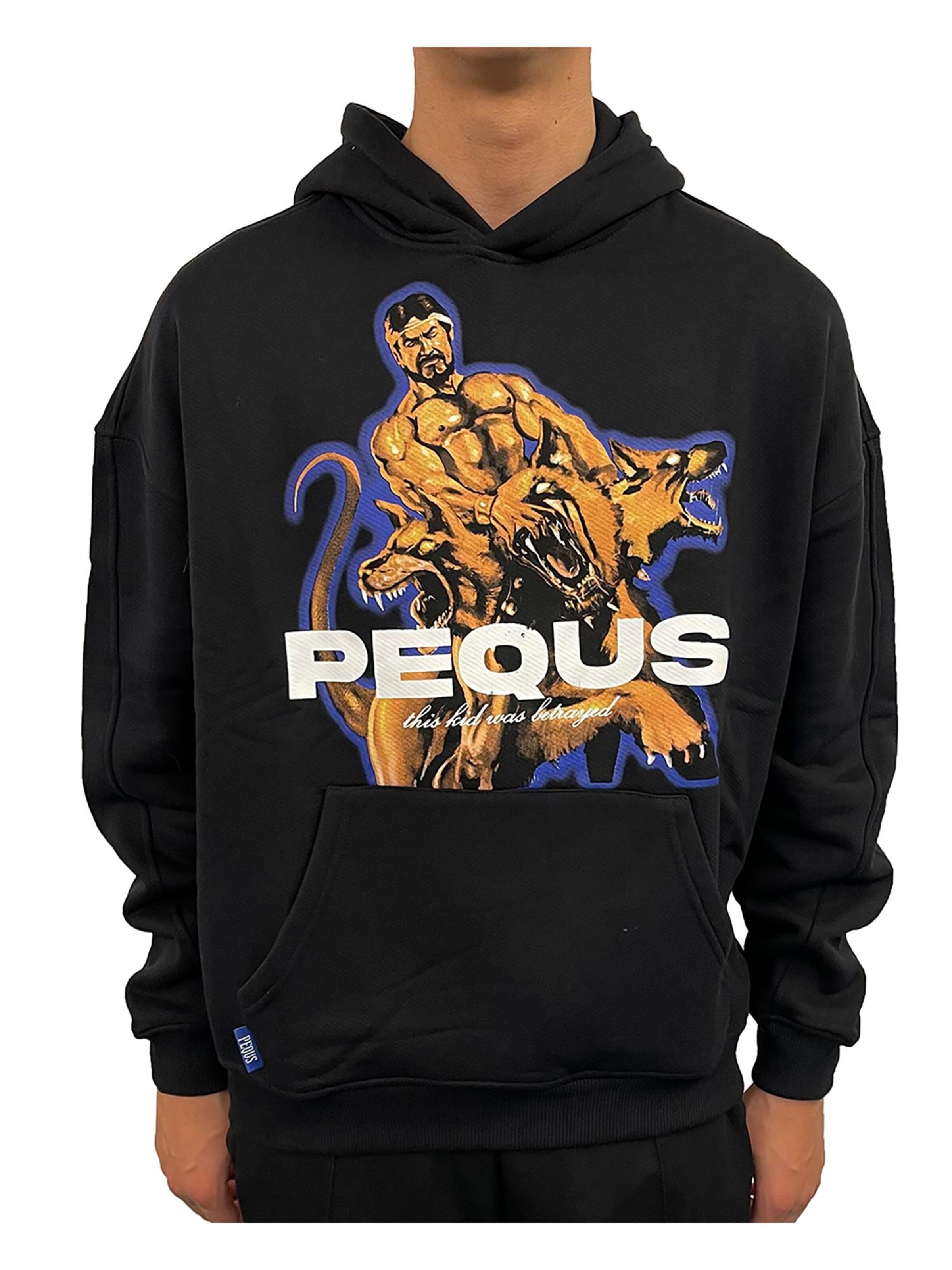 Pequs Sweatshirt 'This kid was betrayed' in Black: front