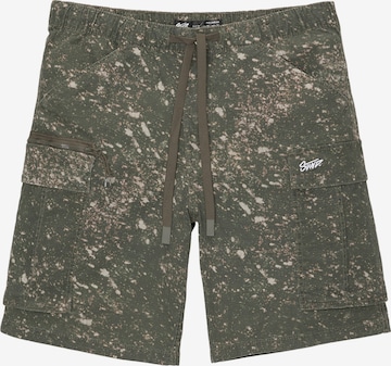 Pull&Bear Ohlapna forma Kargo hlače | zelena barva: sprednja stran