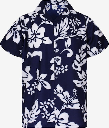 King Kameha T-shirt 'Hibiscus' i blå: framsida