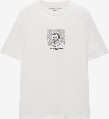 T-Shirt Pull&Bear en blanc : devant