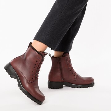 ECCO - Botines con cordones en marrón