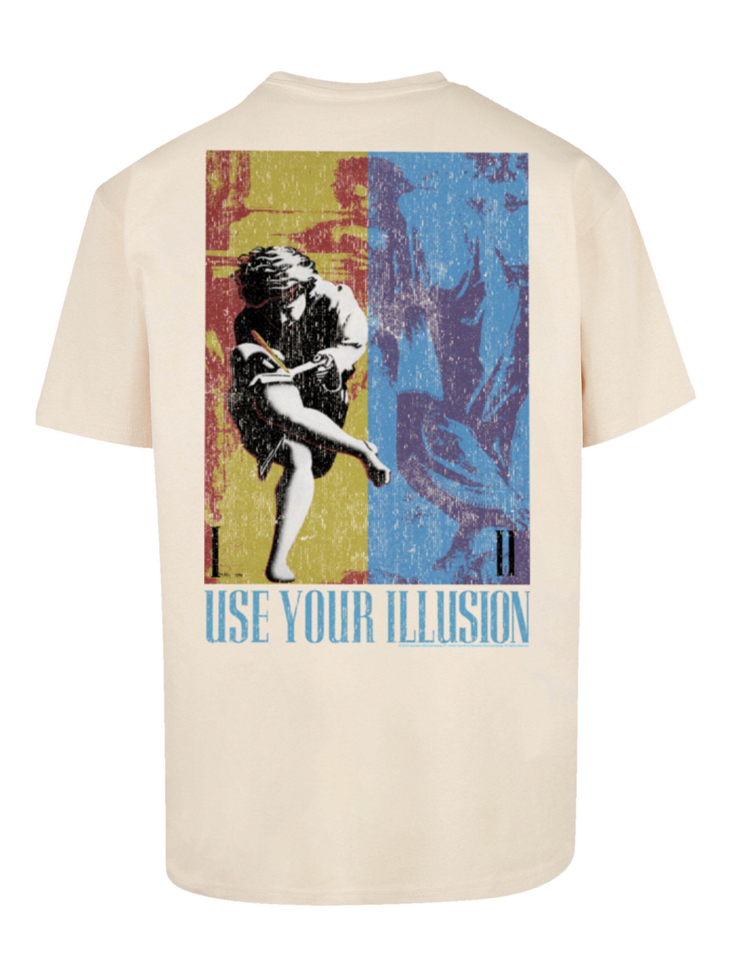 T-Shirt 'Guns 'n' Roses Music Double Illusion' F4NT4STIC en beige