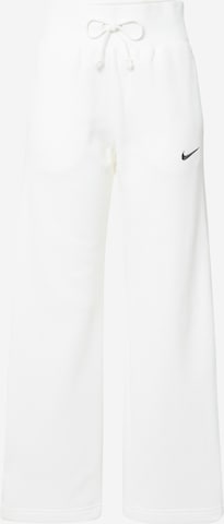 Wide leg Pantaloni 'Phoenix Fleece' di NIKE in bianco: frontale