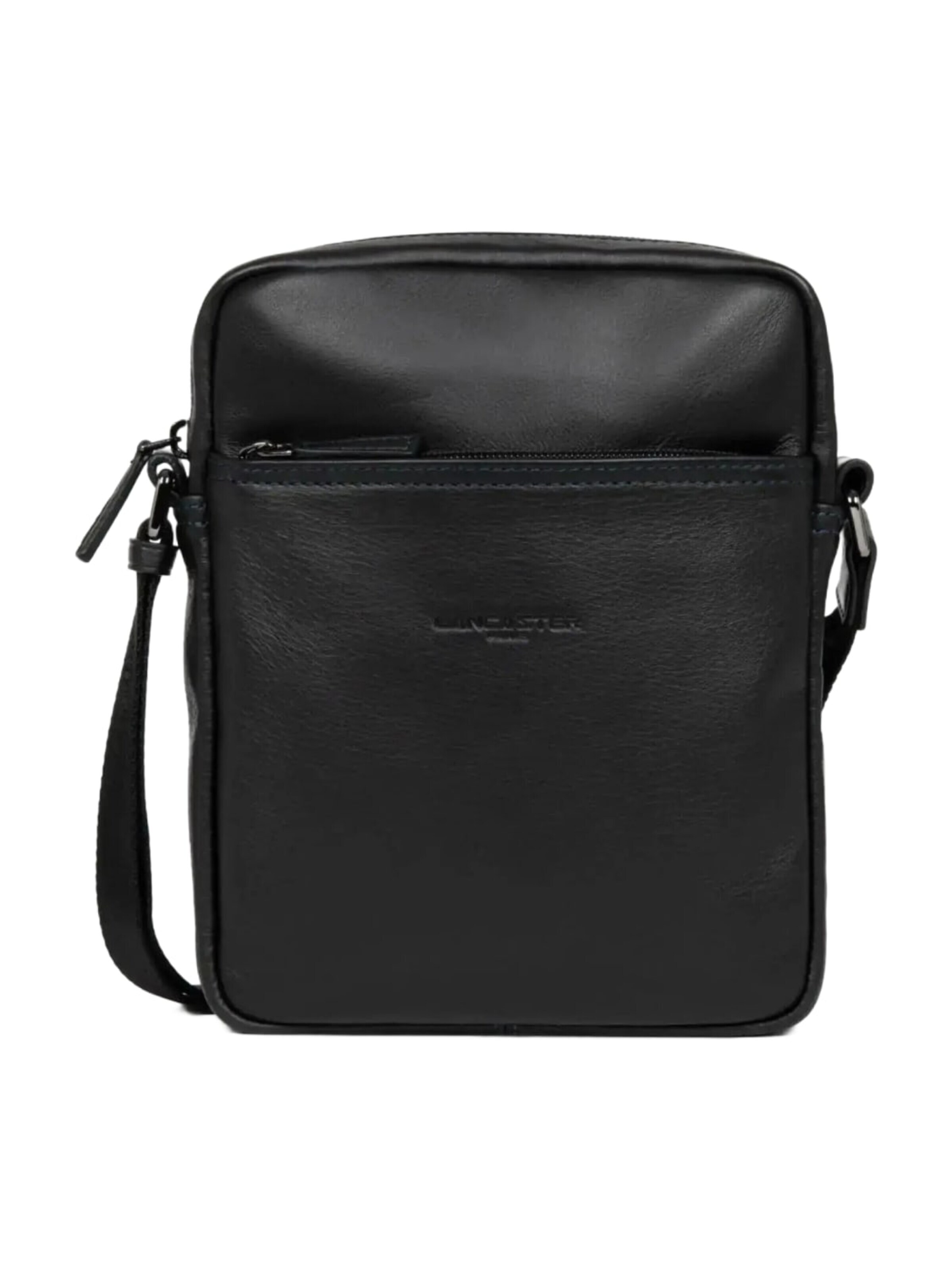 LANCASTER Paris - Mala de ombro 'Lancaster Sacoche Cuir Soft Vintage Noir/Bleu' em preto: frente