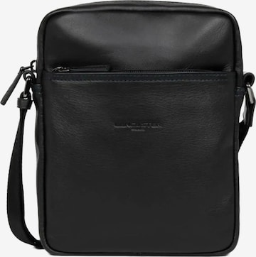 Sac à bandoulière 'Lancaster Sacoche Cuir Soft Vintage Noir/Bleu' LANCASTER Paris en noir : devant