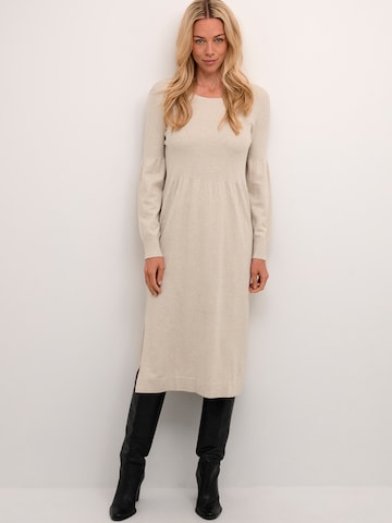 Cream Knitted dress 'Dela' in Beige