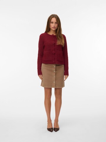 VERO MODA Knit Cardigan 'BLOSSOM ' in Red