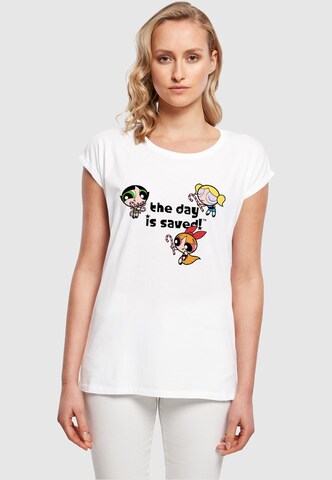 ABSOLUTE CULT Shirt 'The Powerpuff Girls - The Day Is Saved' in White: front