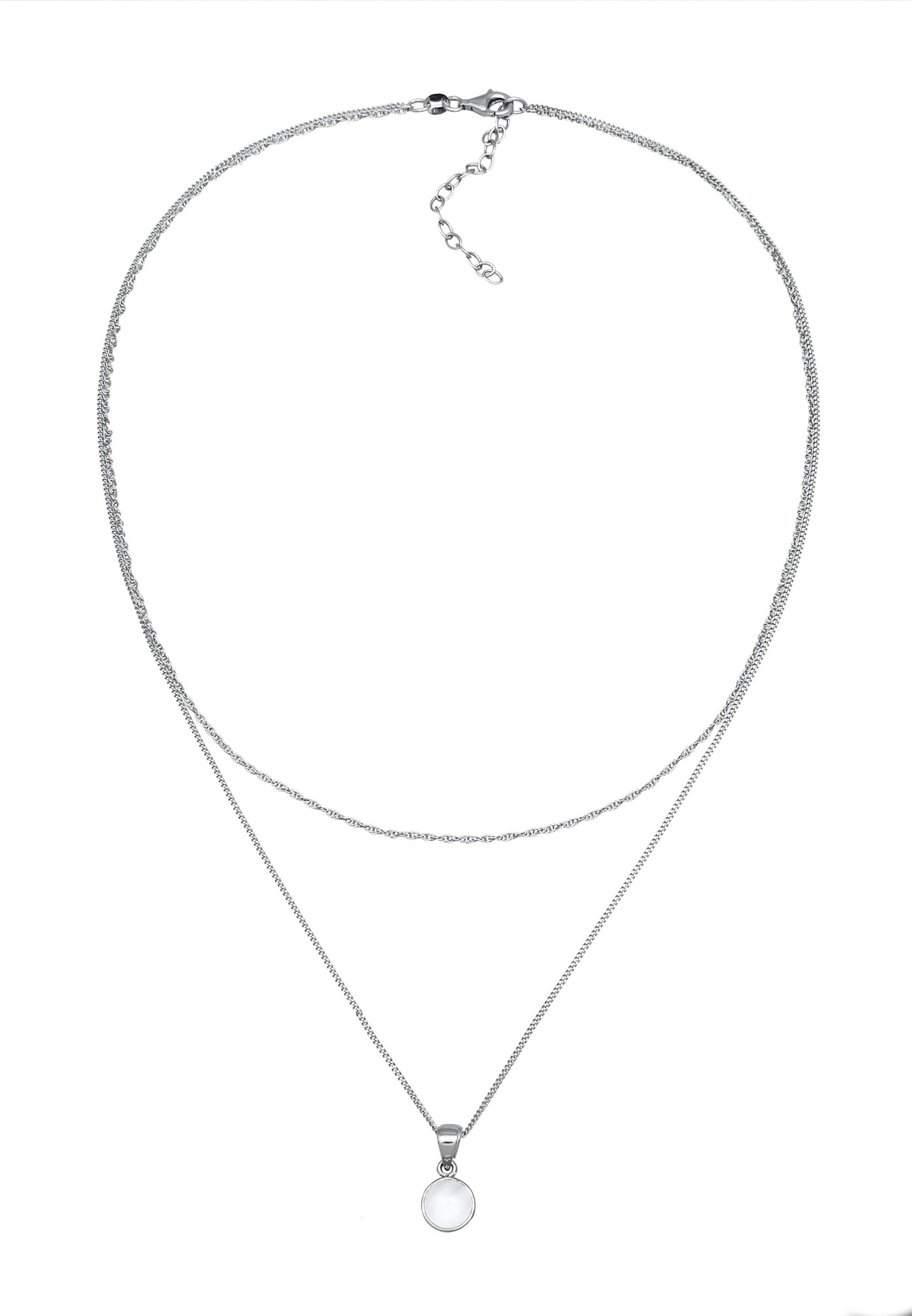 ELLI Halskette Mondstein in Silber: Vorderseite