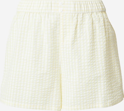 Hunkemöller Pyjamashorts 'Seersucker' in XS in hellgelb / weiß, Produktansicht