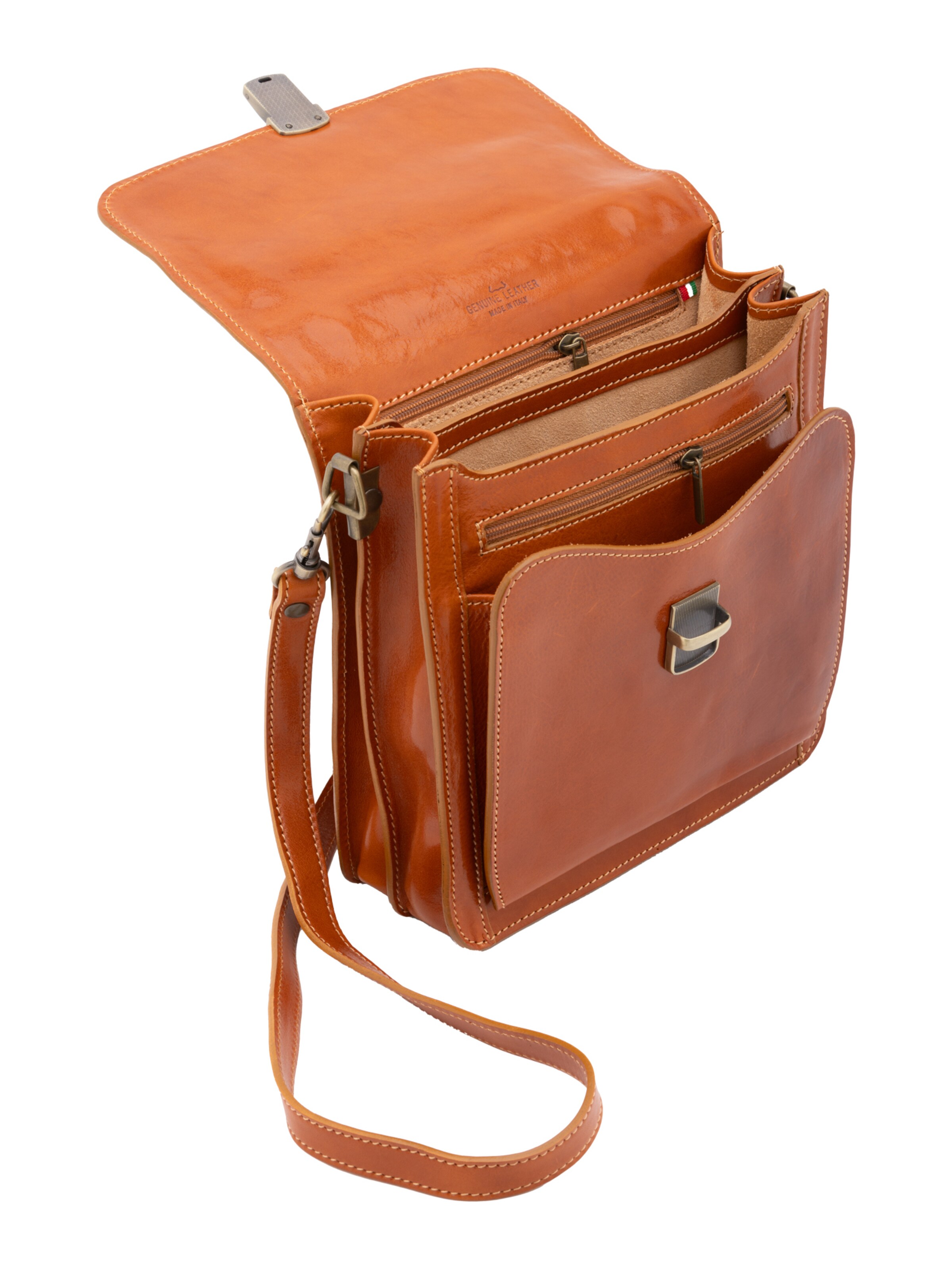 Borsa a tracolla 'Borsa a Tracolla Uomo Vera Pelle Vacchetta - Made in Italy' di I Fratelli in beige