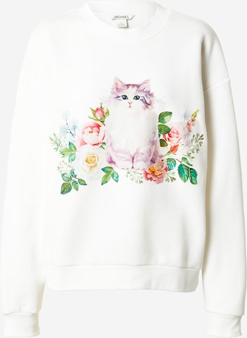 Sweat-shirt Monki en blanc : devant