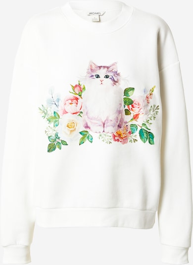 Monki Sweatshirt 'Nana' in mischfarben / weiß, Produktansicht