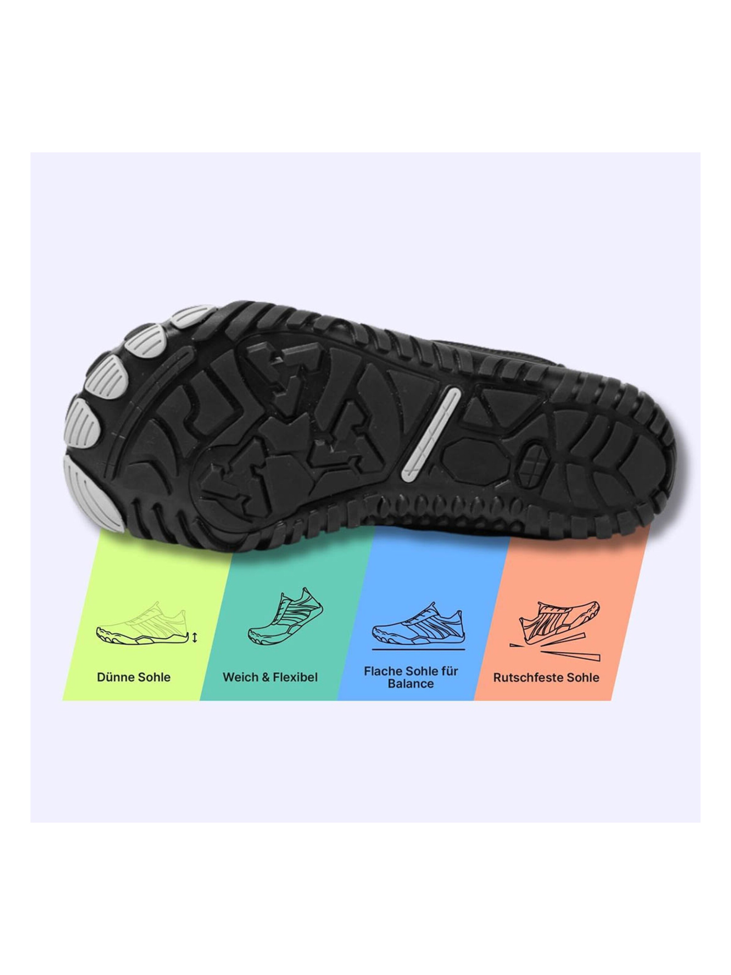 DOTALES Lace-Up Boots 'DOTALES - WarmStep Barfußschuhe' in Black