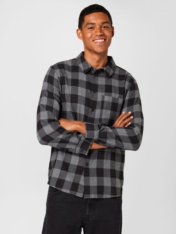 ABOUT YOU Regular fit Button Up Shirt 'Ryan' in Black: front