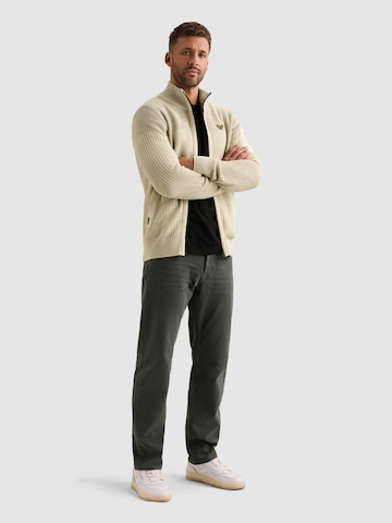 PME Legend Gebreid vest 'Cardigan with zipper closure and flight pocket' in Beige