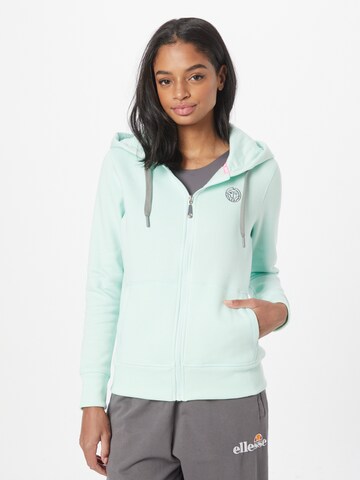 BIDI BADU Athletic Zip-Up Hoodie 'Moana' in Green: front