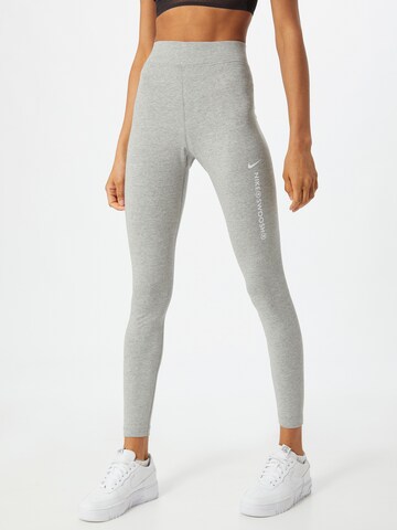 Nike Sportswear Скинни Спортивные штаны 'Swoosh' в Серый: спереди