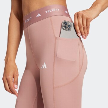 ADIDAS PERFORMANCE Skinny Sporthose 'STASH' in Rot