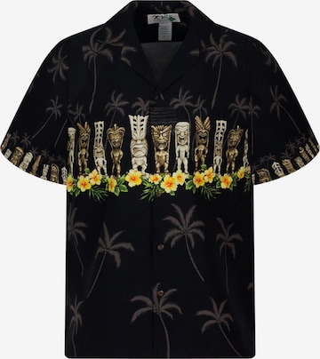 Camicia 'Totem Brustdruck' di KY's in nero: frontale