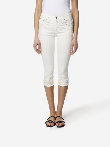 KOROSHI Úzky strih Džínsy - Biela: predná strana