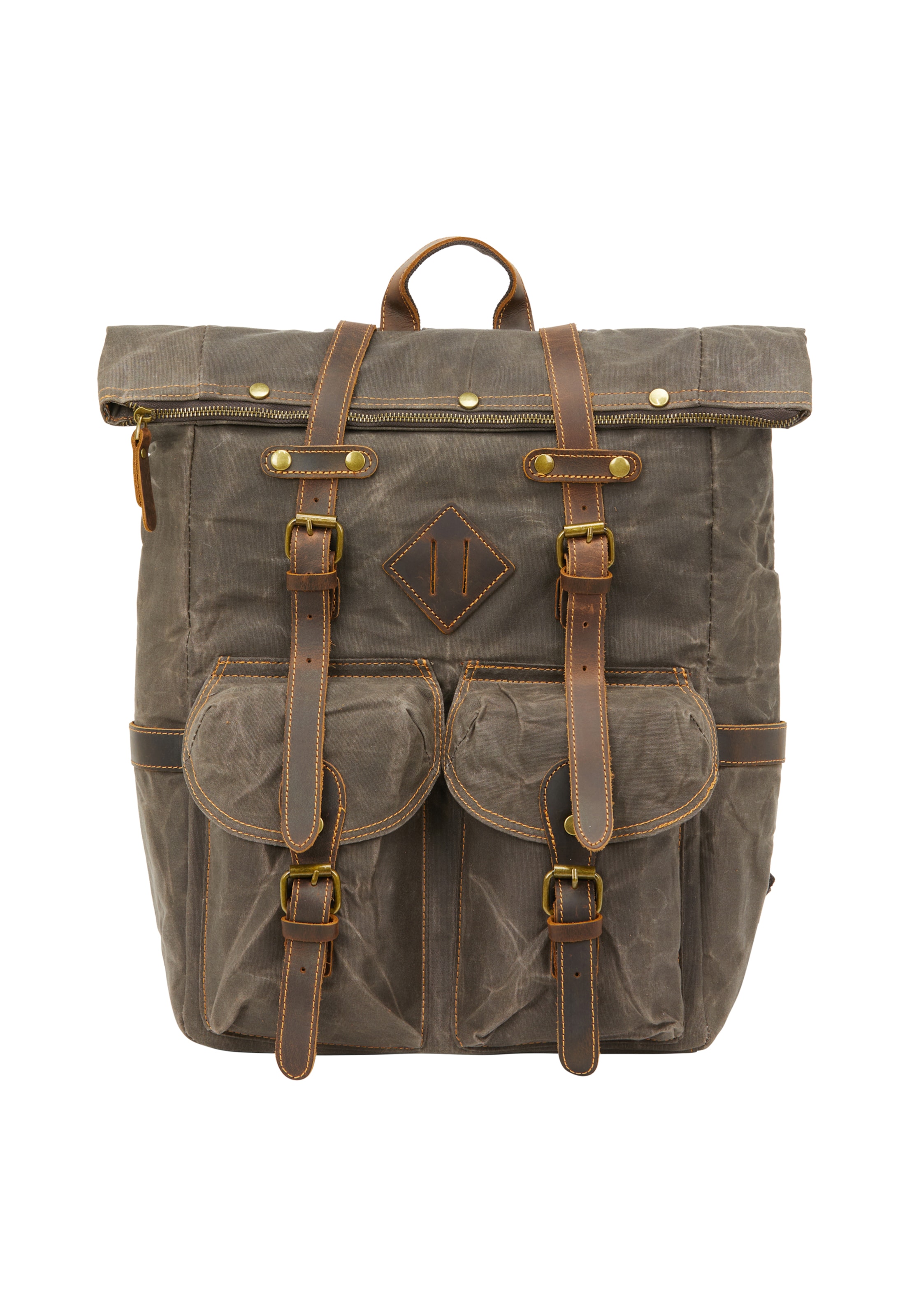 DreiMaster Vintage Rugzak in Grijs: voorkant
