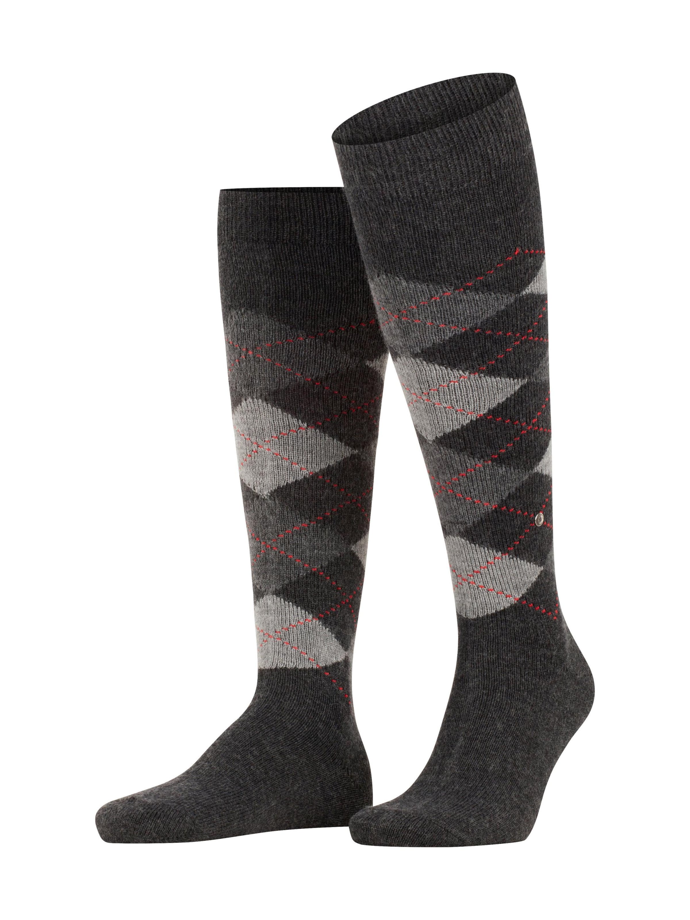 BURLINGTON Kniestrümpfe 'Preston'‌‌‌‌‌‌‌ in Grau: Vorderseite
