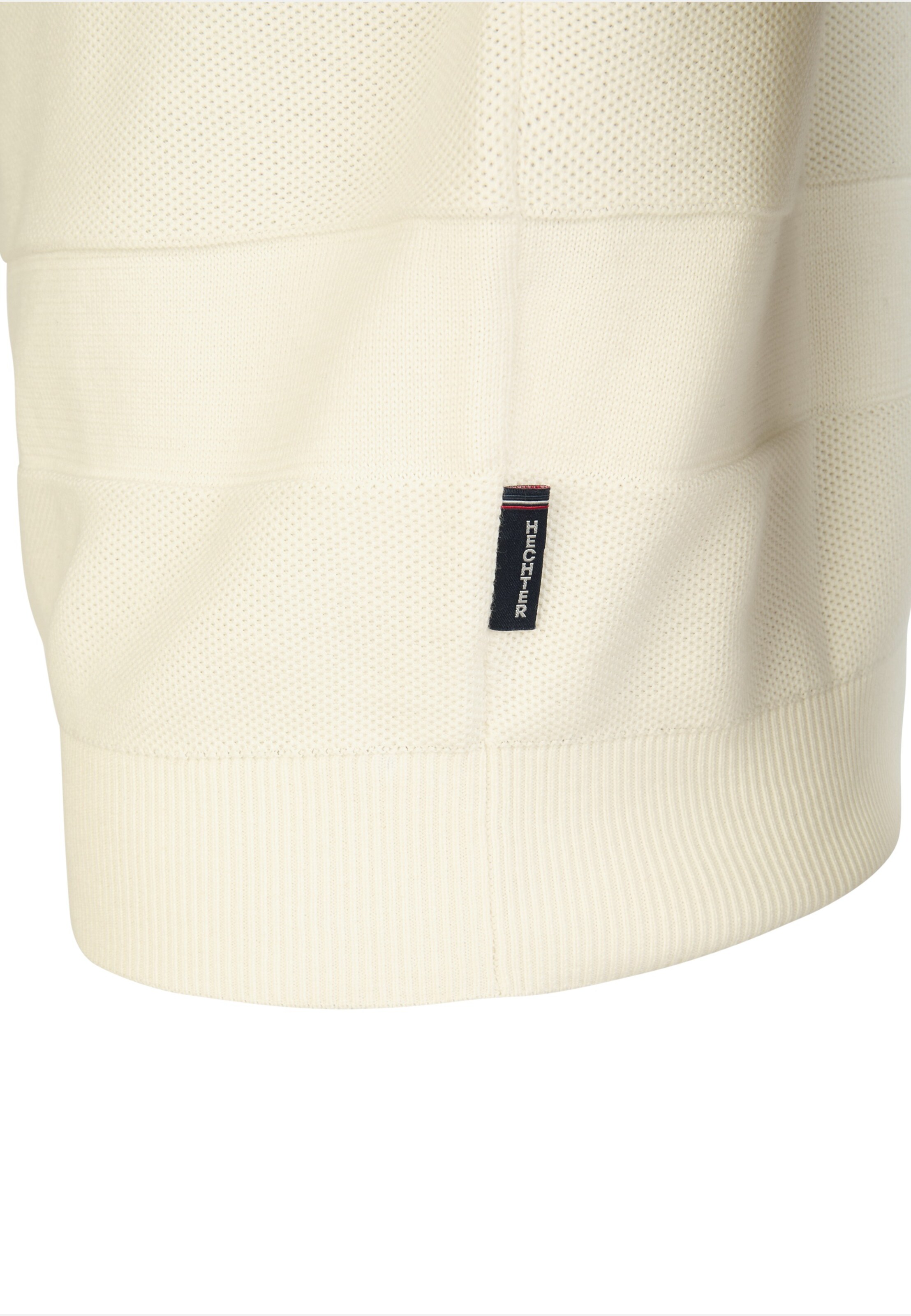 HECHTER PARIS Strickpullover 'ZIP TROYER' in Weiß