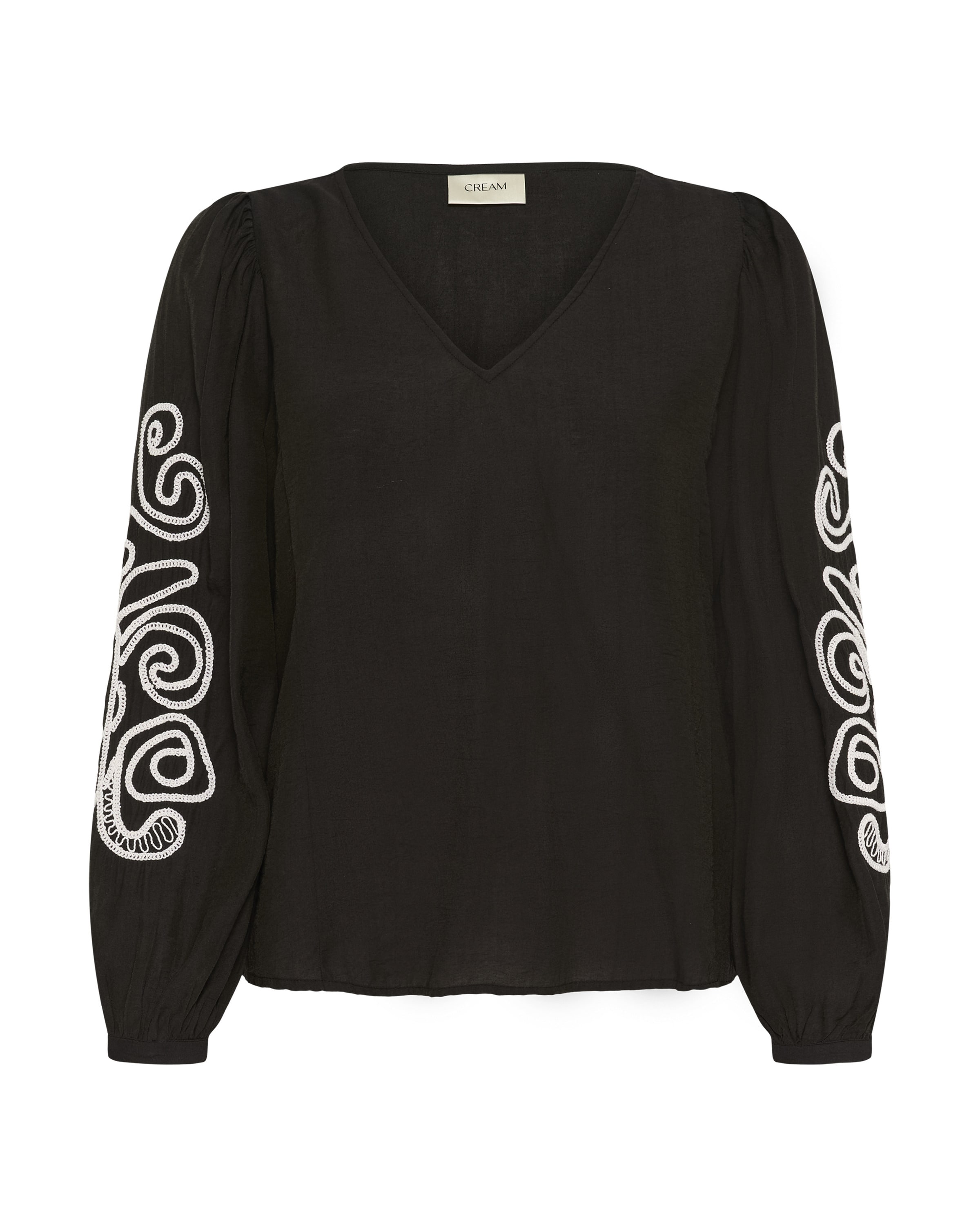 Chemisier 'Danielle' Cream en noir : devant