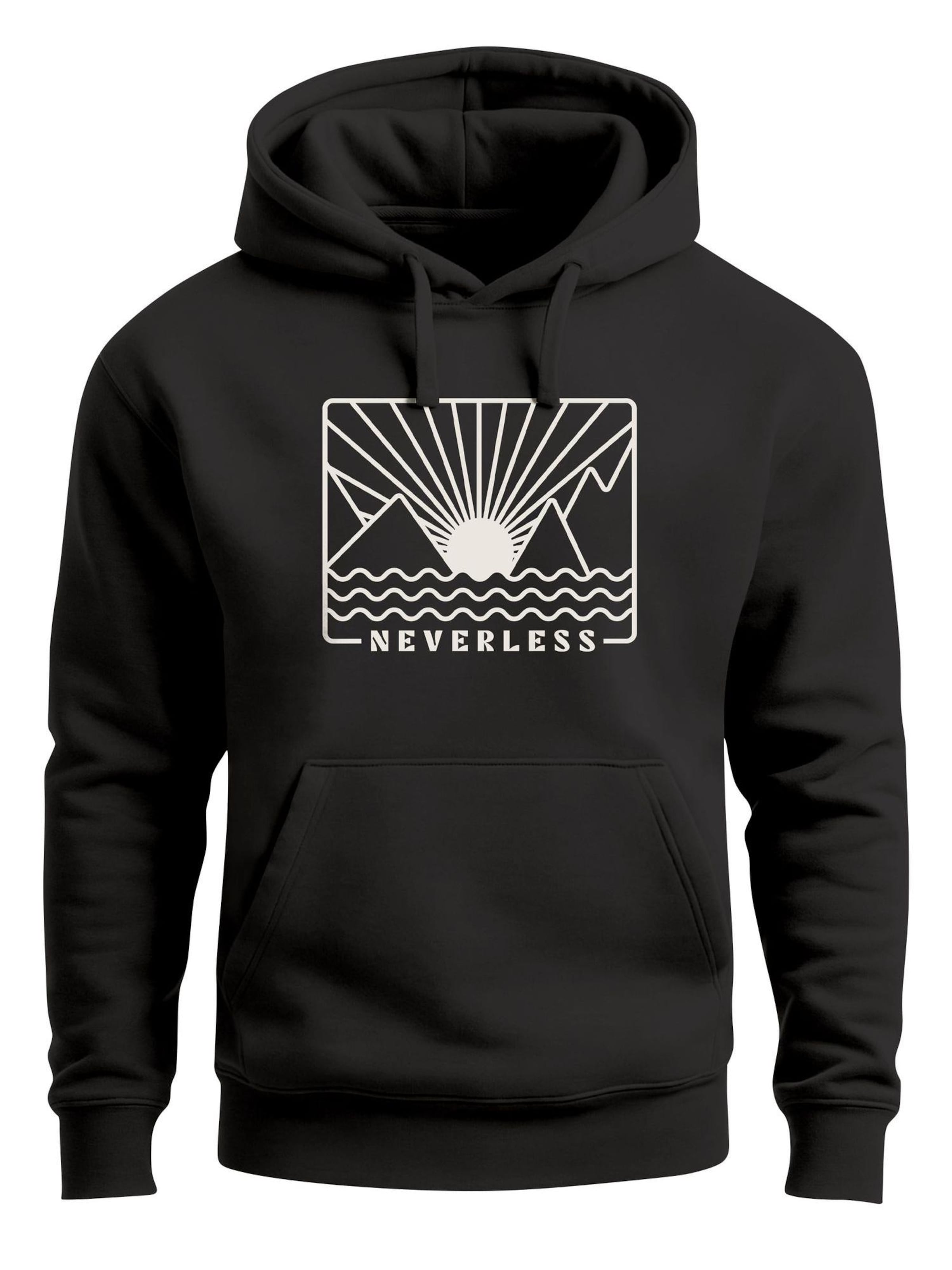 Neverless Sweatshirt 'Sonnenuntergang' in Black: front