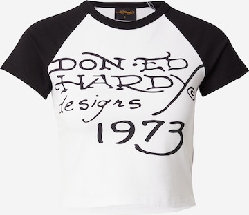 Ed Hardy - Camiseta en blanco: frente