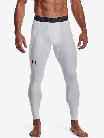UNDER ARMOUR - Skinny Calças de desporto em branco: frente