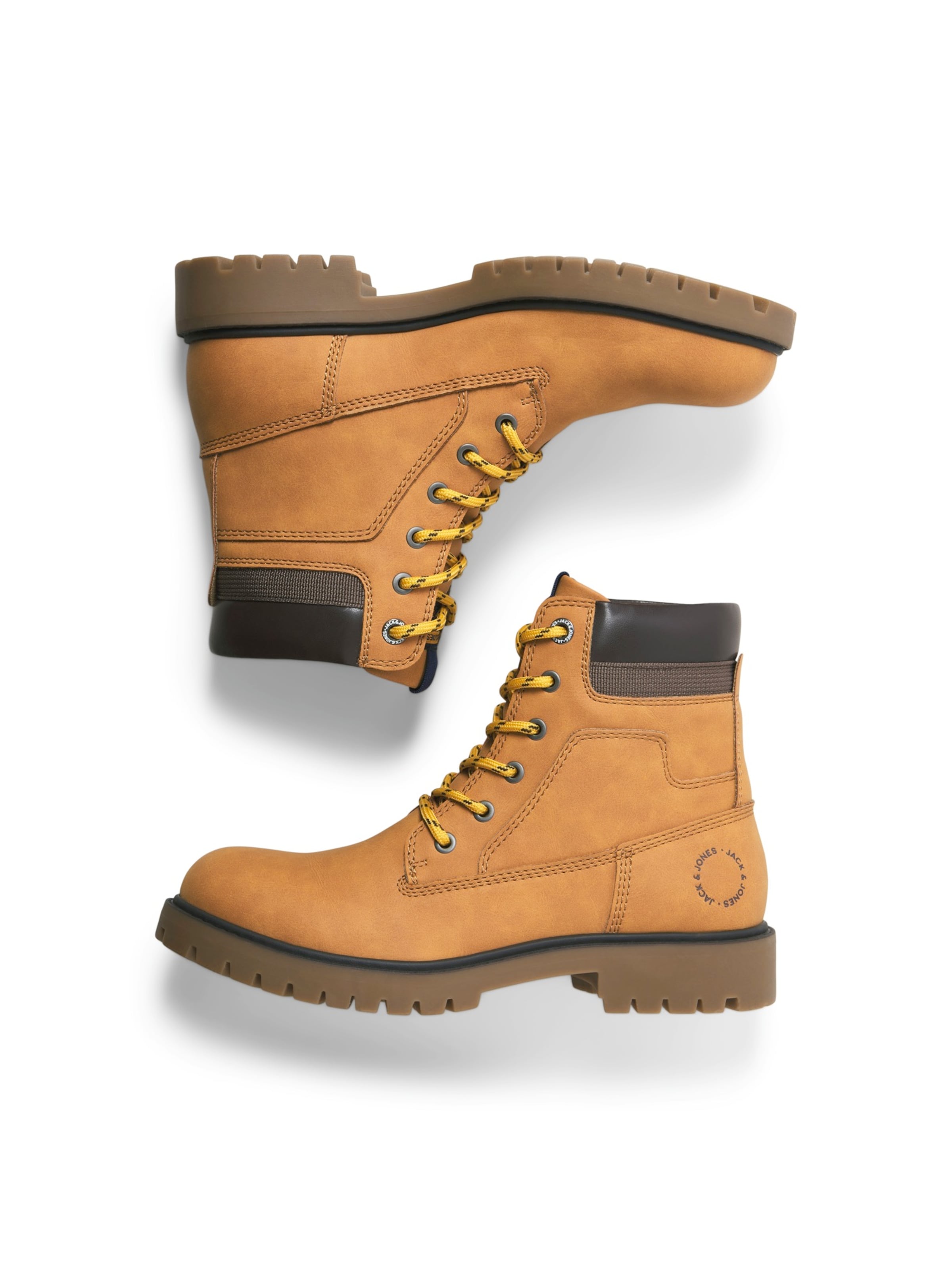 JACK & JONES Ботинки на шнуровке 'JFWFINIUS' в Желтый