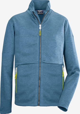 KILLTEC Athletic Zip-Up Hoodie in Blue: front