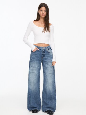 Pull&Bear Wide Leg Farkut värissä sininen