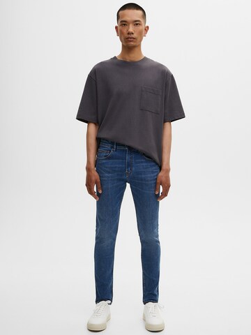 Pull&Bear Skinny Farmer - kék: elől