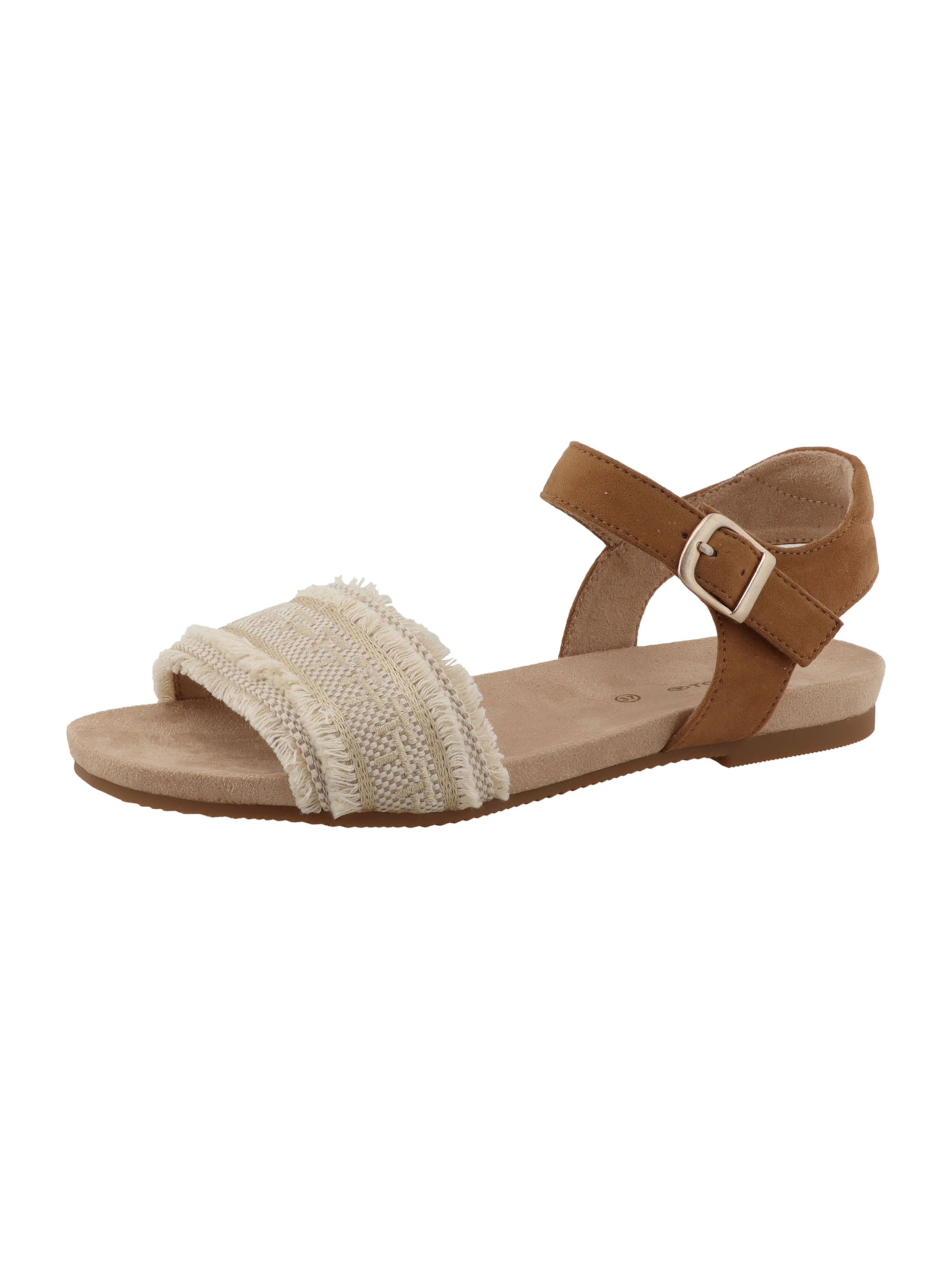 TOM TAILOR Sandals in Beige: front