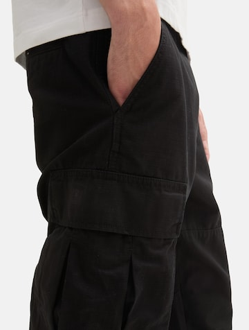 TOM TAILOR DENIM Loosefit Cargobroek in Zwart