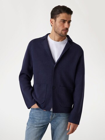 GUESS Zip-Up Hoodie in Blue: front