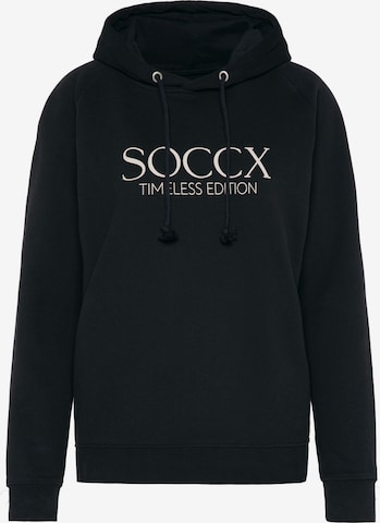 Soccx Classic Kapuzensweatshirt mit Logo Print in Schwarz: predná strana