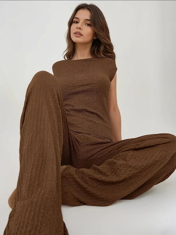 Wide Leg Pantalon Hiccup en marron