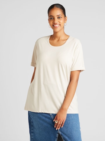 T-shirt 'MOSTER' ONLY Carmakoma en beige : devant