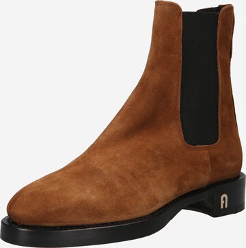 FURLA Chelsea Boots in Brown: front