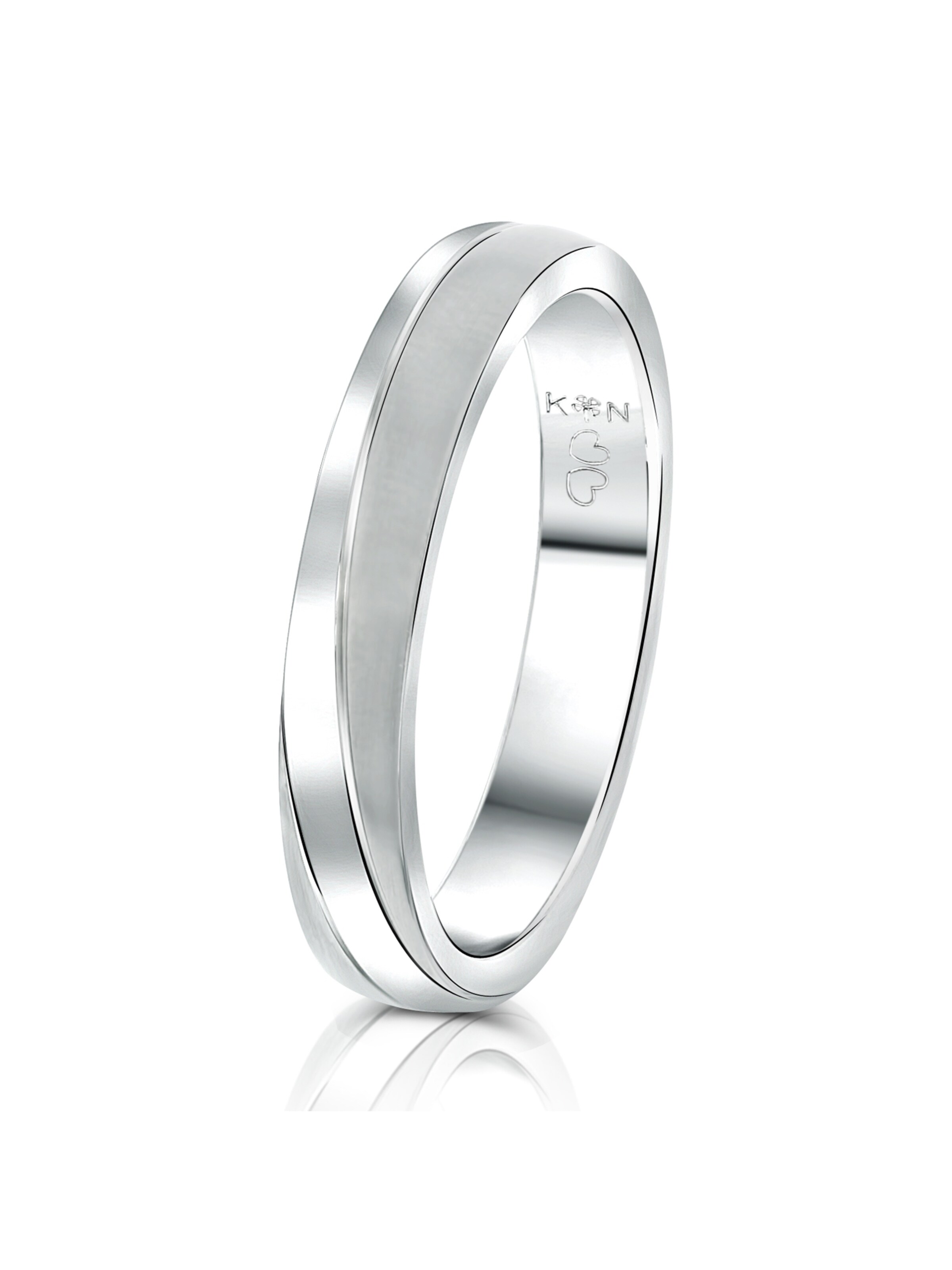 Lucardi Ring 'Sydney' in Zilver: voorkant