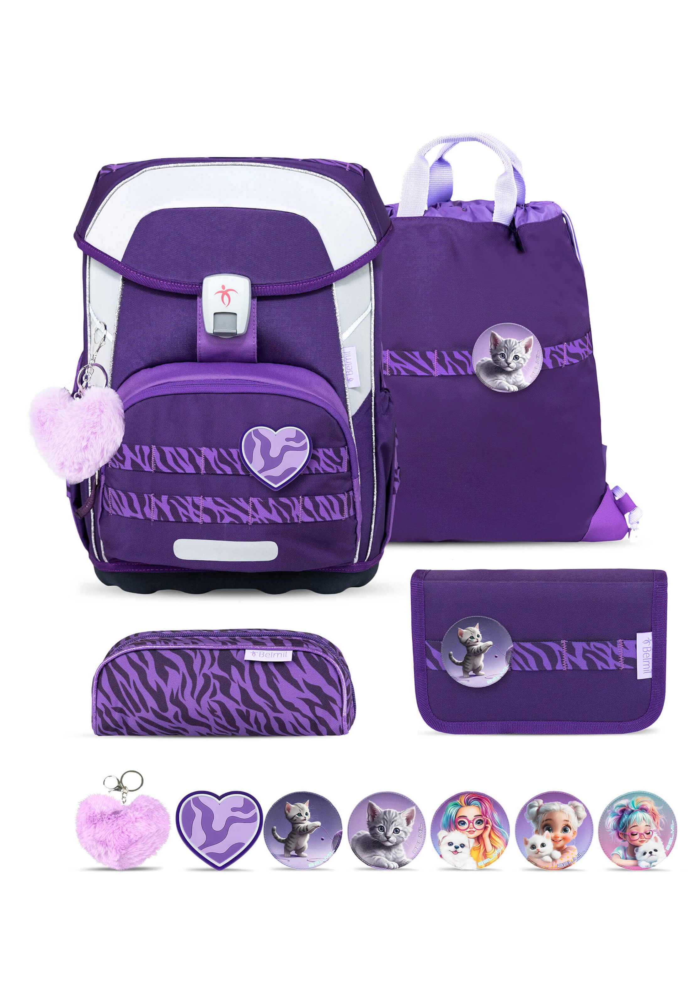 Belmil Backpack in Purple: front