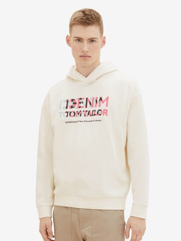 TOM TAILOR DENIM Sweatshirt in White: front