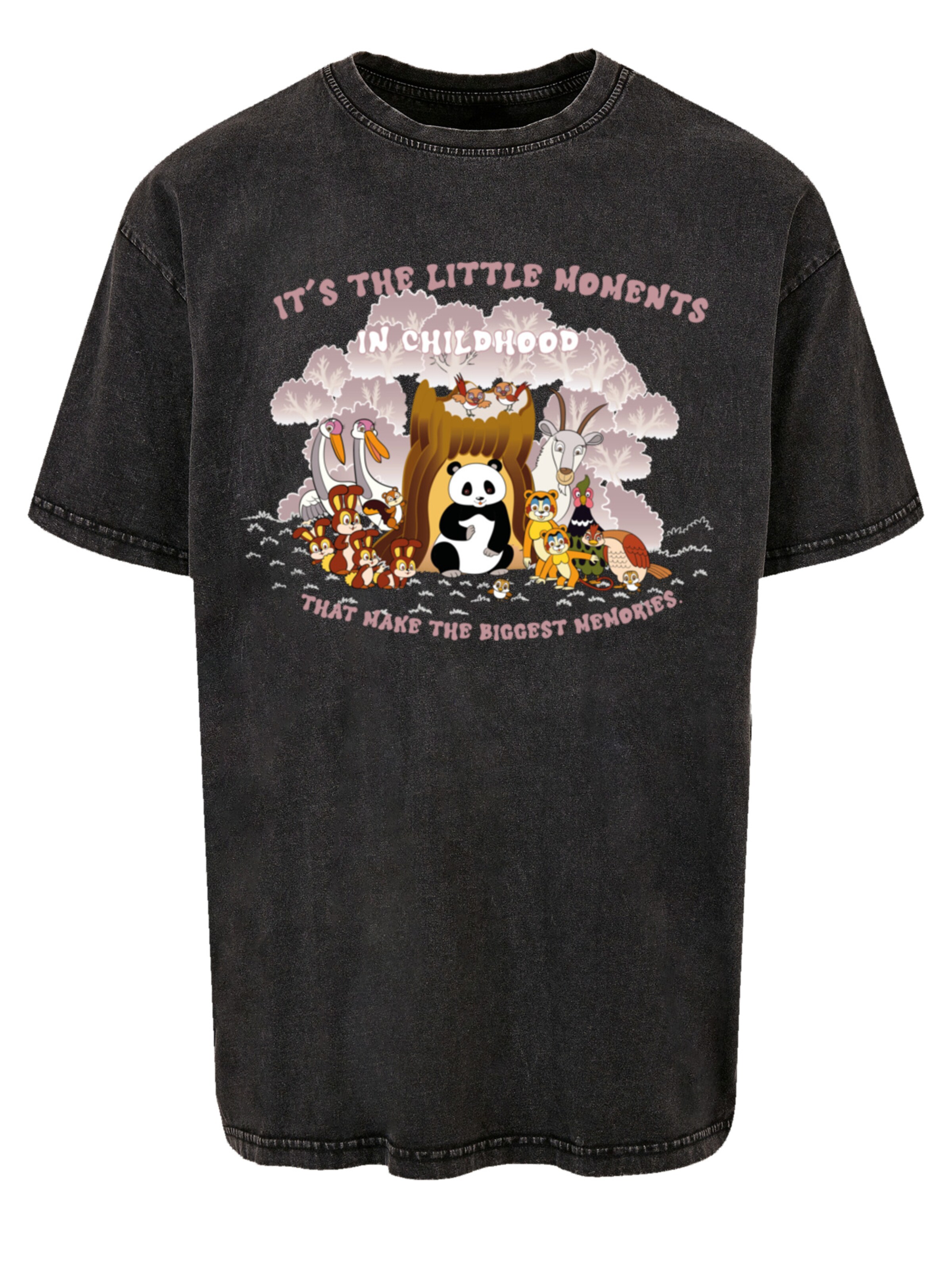 F4NT4STIC Shirt 'Heroes of Childhood Tao Tao Childhood Memories' in Zwart: voorkant