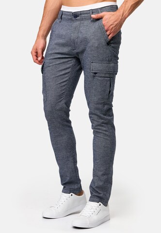INDICODE JEANS Slimfit Cargobroek 'Safi' in Blauw