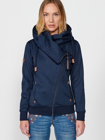KOROSHI Sweatjacke in Blau: Vorderseite