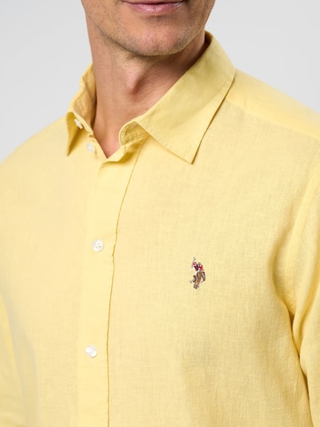 U.S. POLO ASSN. Regular Fit Hemd 'Bolt' in Gelb
